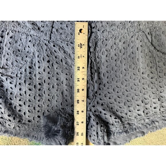 Beachy Boho Women's Blue Eyelet Lace Medium‎ Rise Cutoff Shorts Size S Resort - Picture 16 of 16